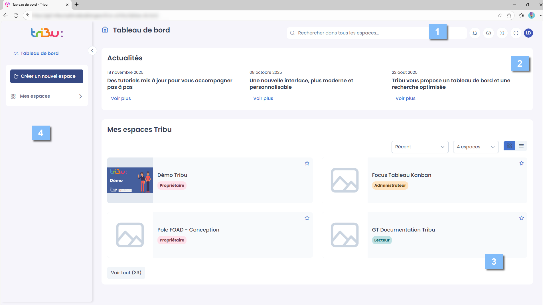 les zones de l&rsquo;interface