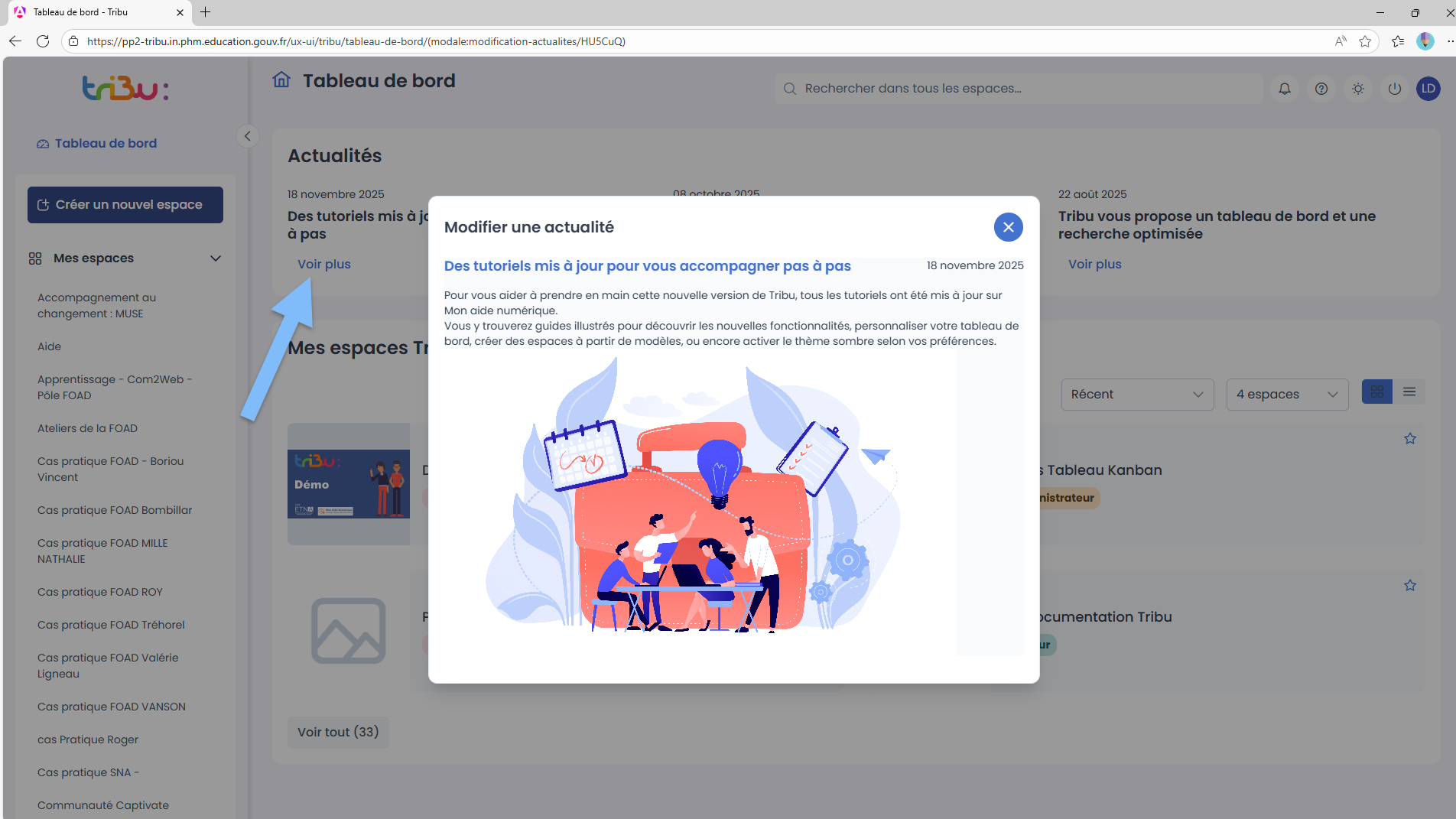 affichage actualité