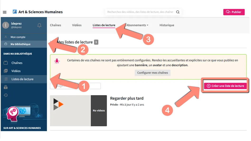 Capture 1 Ecran listes de lecture