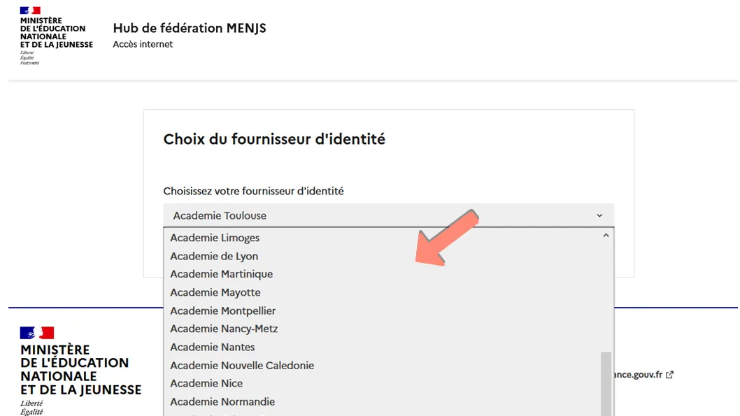 choix du fournisseur d&rsquo;identité.