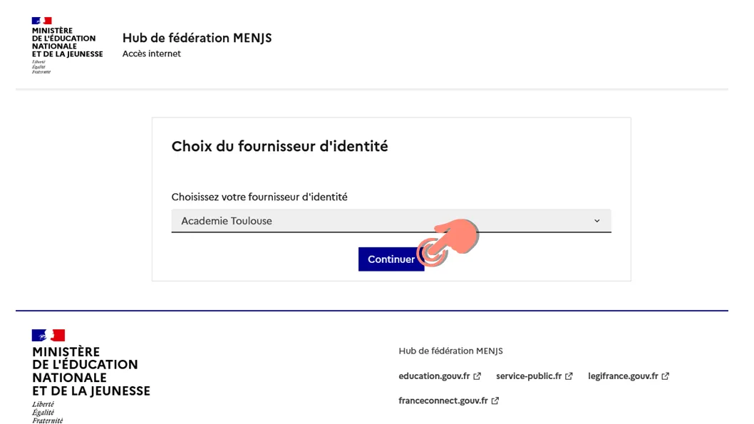 bouton continuer.