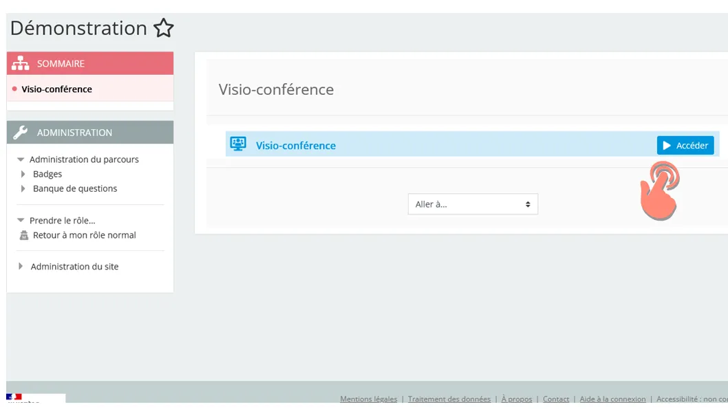 bouton acceder dans un parcours m@gistere.