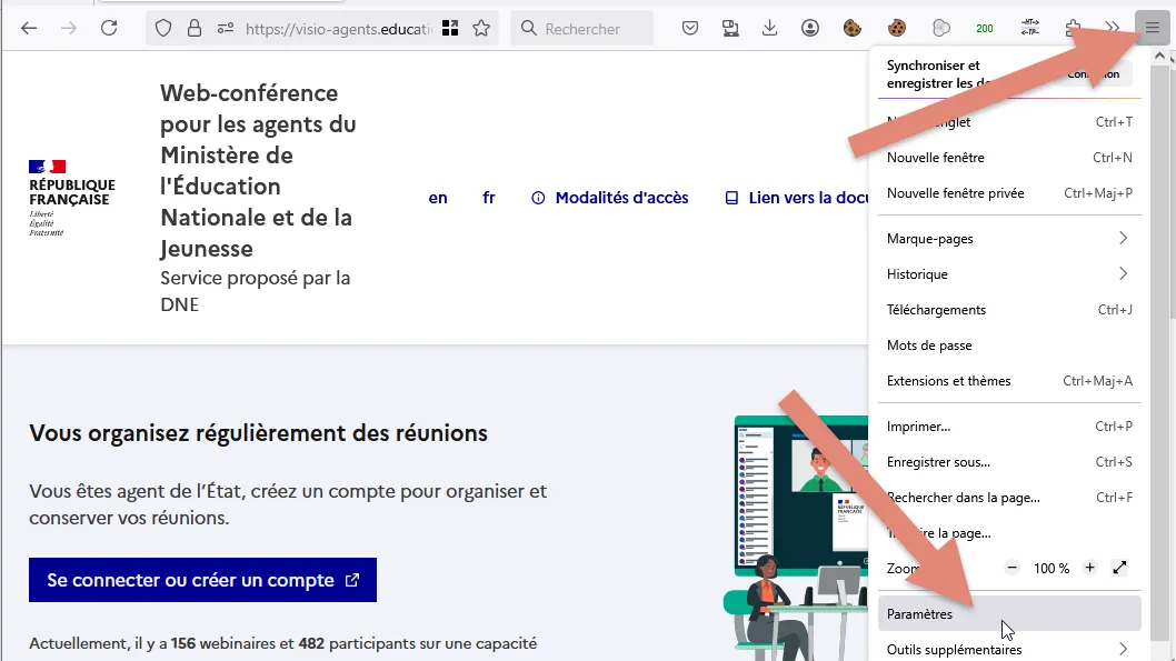 paramètres navigateur Firefox.
