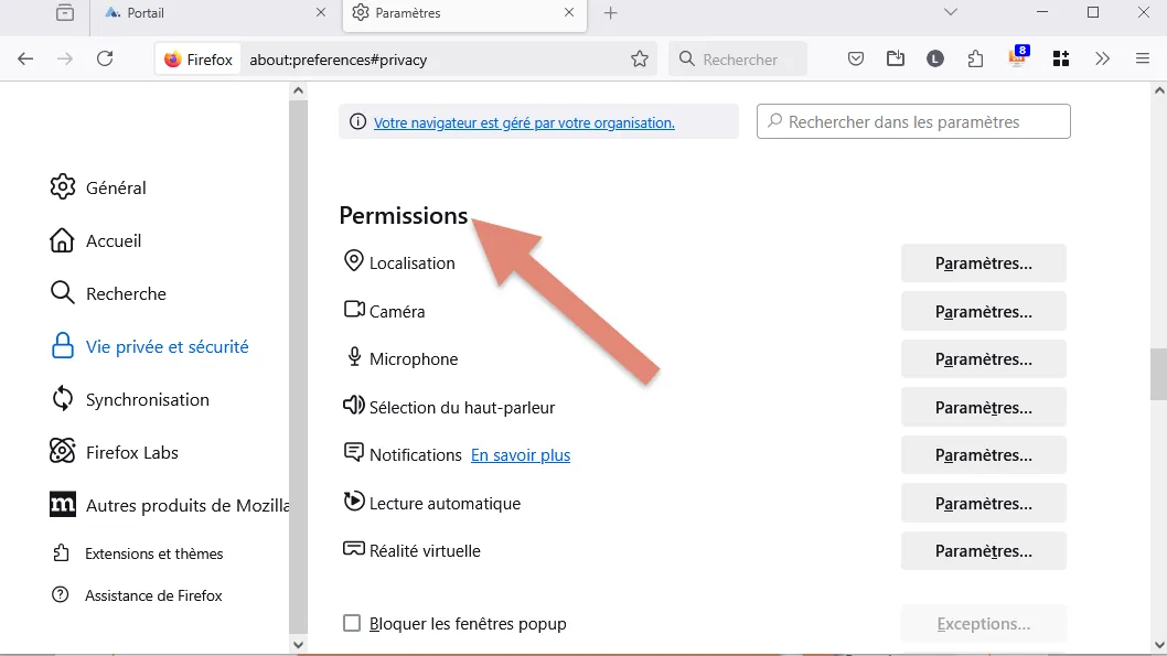 section permissions.