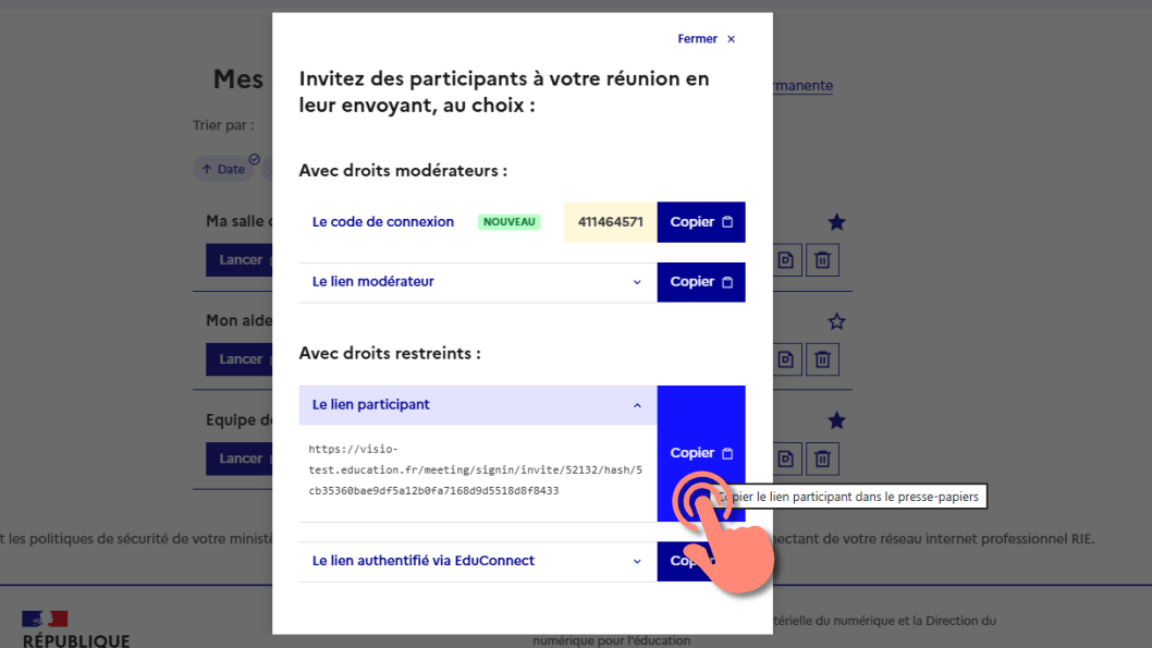 lien participant.