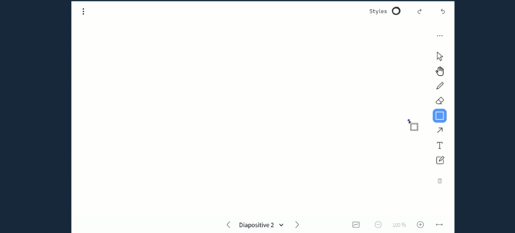 gif animé de démonstration pour utiliser le tableau blanc.