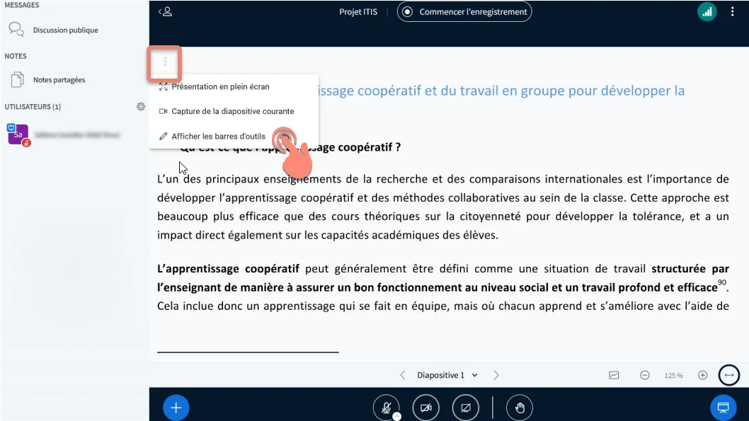 option Affciher les barres d&rsquo;outils.