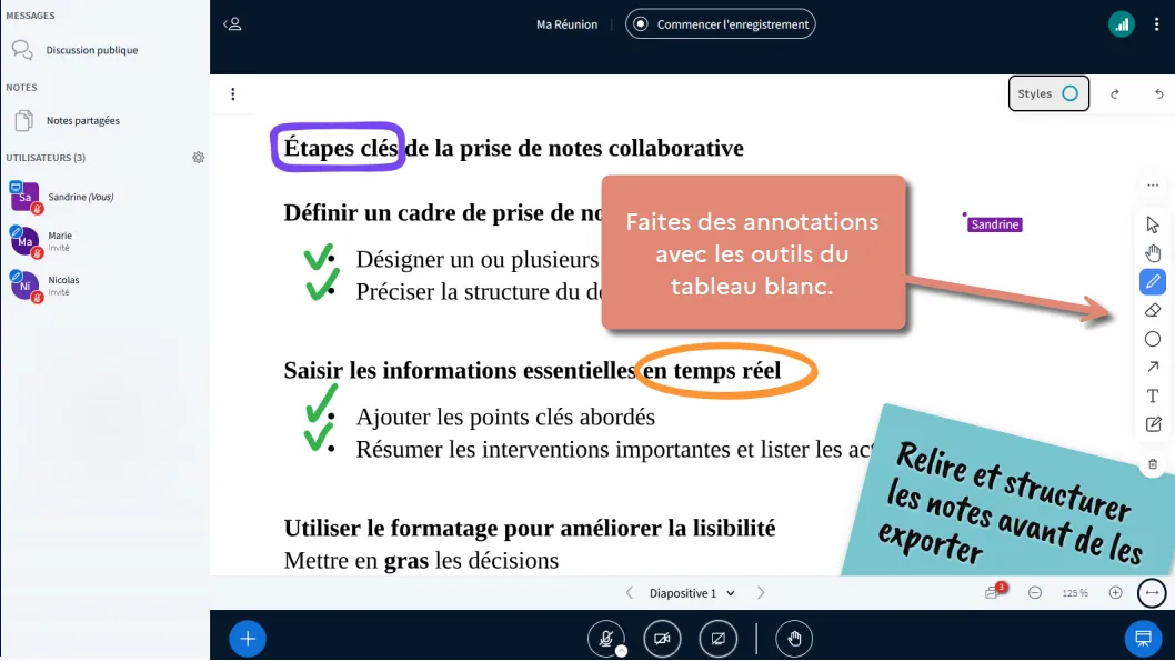 outil d&rsquo;annotation activés.