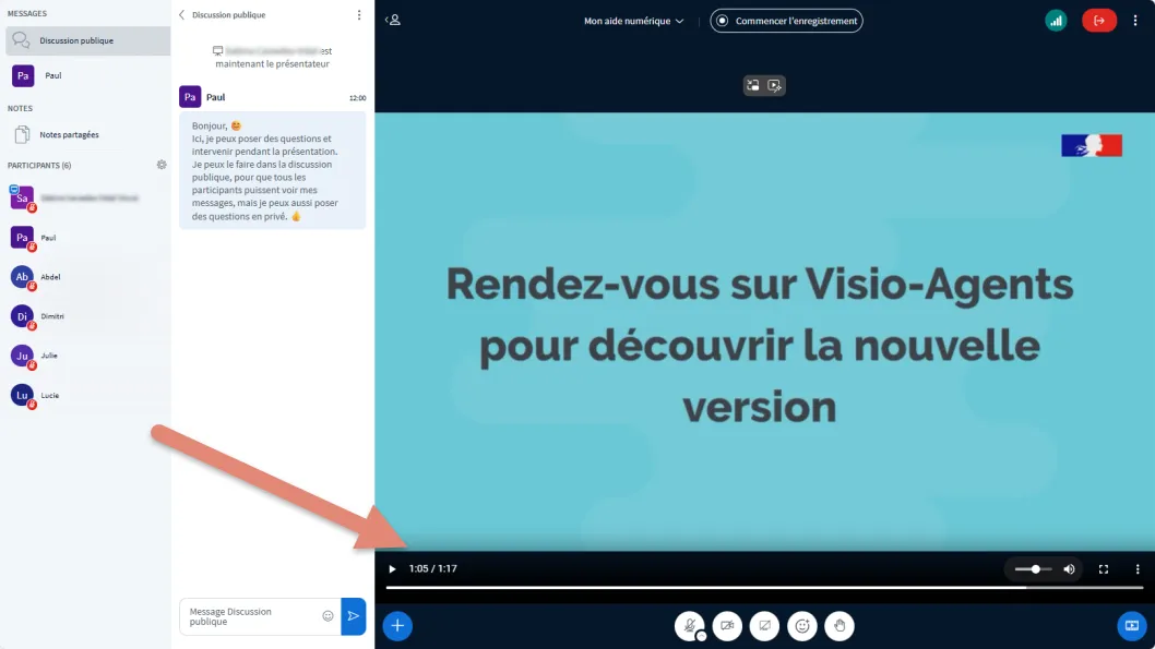 diffusion vidéo externe.