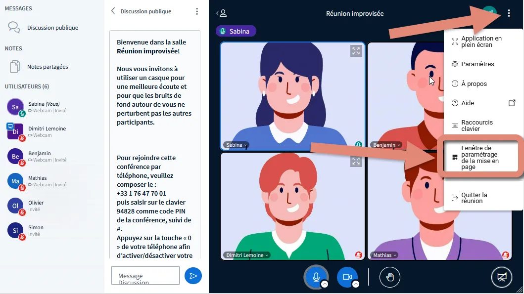 &ldquo;Fenêtre  de paramétrage de la mise en page&rdquo; dans le menu Options.