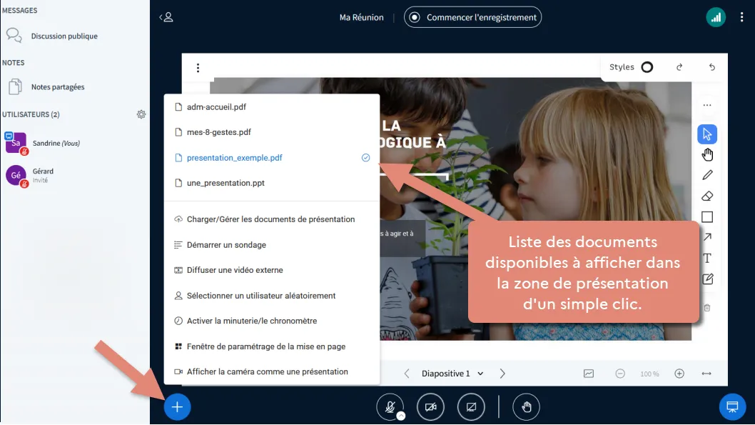le document sélectionné s&rsquo;affiche.