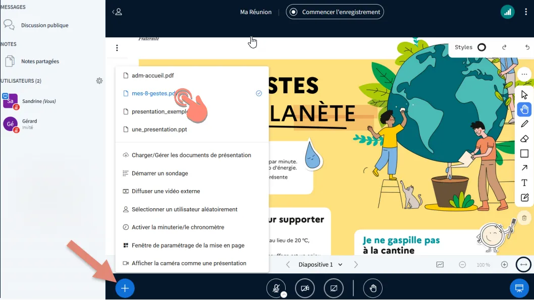 le document sélectionné s&rsquo;affiche.