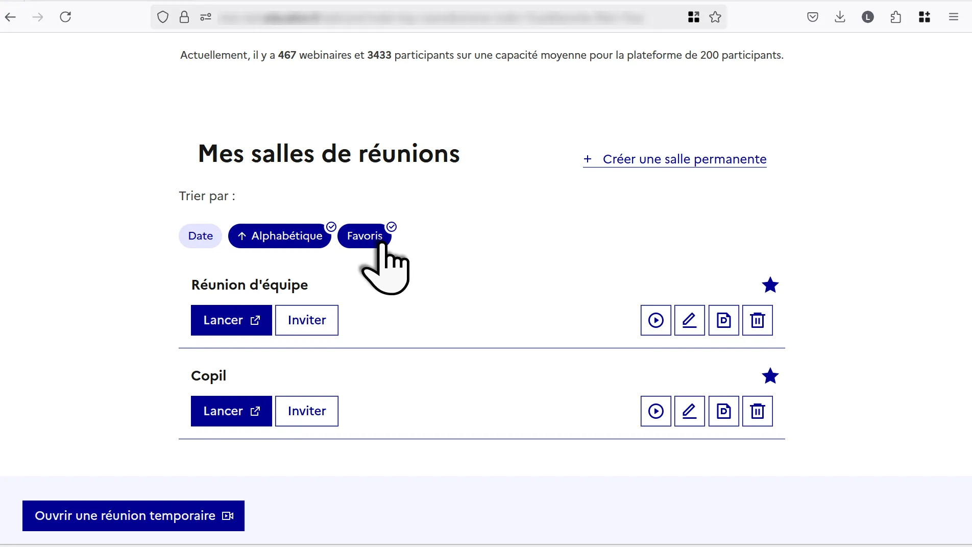 filter sur les favoris.